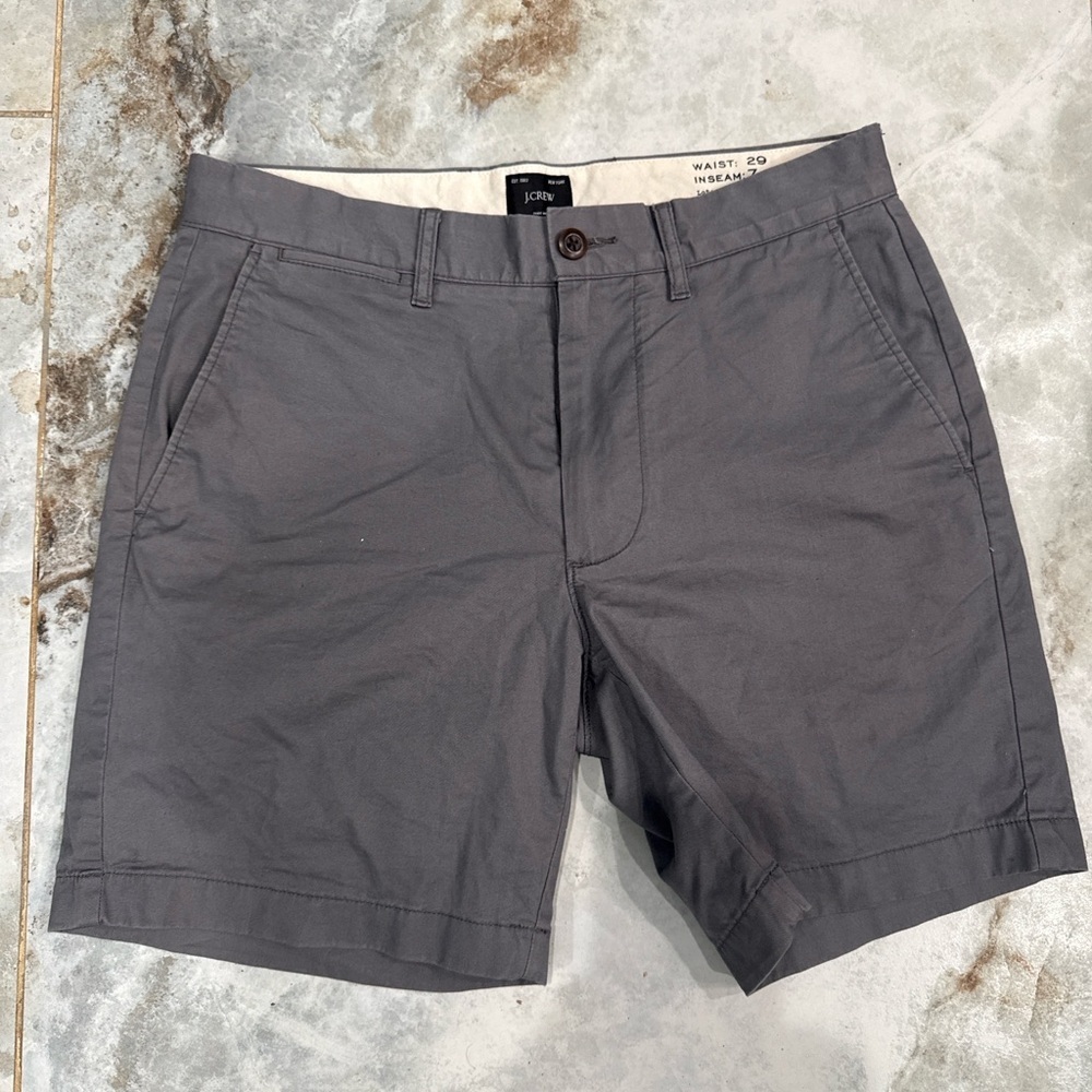 J. Crew Charcoal High-Rise Cotton Bermuda Shorts - Picture 2 of 6
